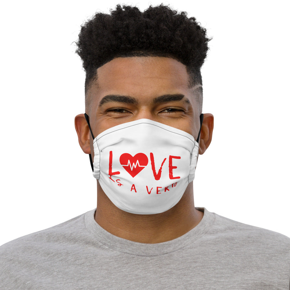 Love is a Verb Premium Face Mask