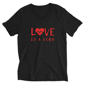 Love is a Verb Unisex Short Sleeve V-Neck T-Shirt